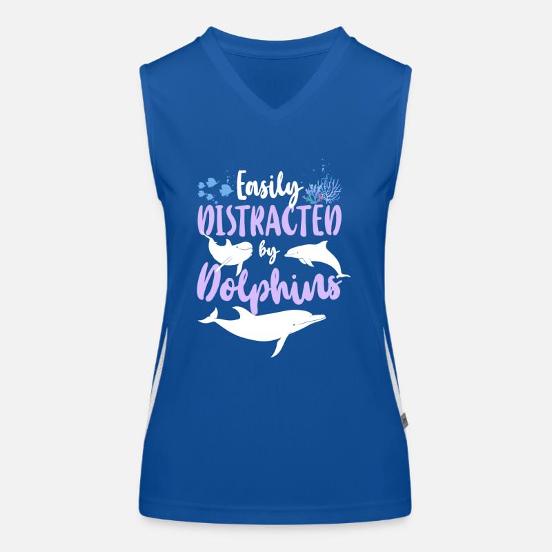 Dolphin Easily Distracted By Funktionelles Kontrast-Tank Top für Frauen