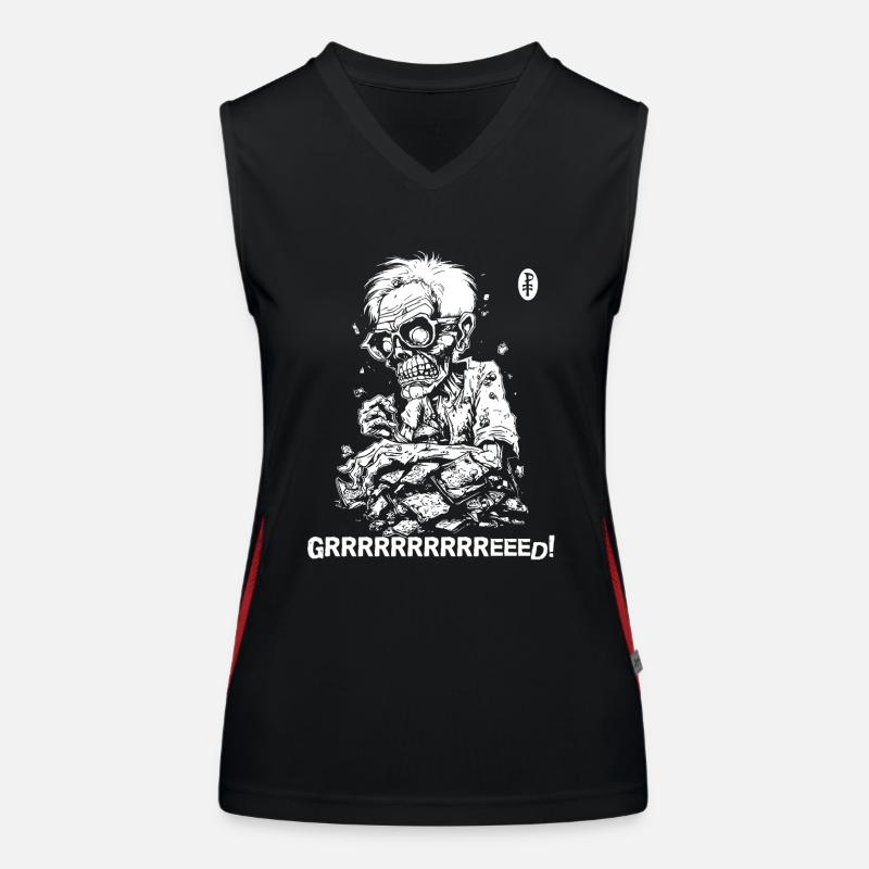 Greed makes you sick Women's Functional Contrast Tank Top