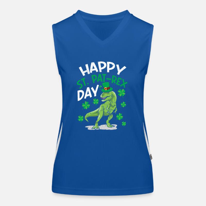 Happy St.Pat-Rex Day Saint Patrick Dinosaur Women's Functional Contrast Tank Top