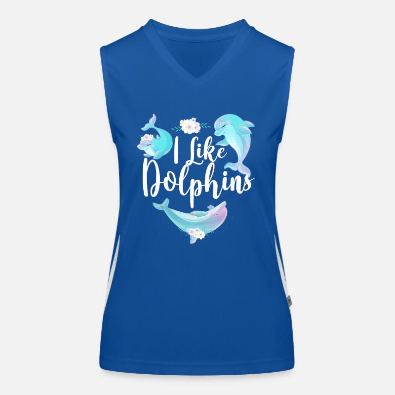 Dauphin J’aime les dauphins Débardeur respirant contrasté Femme