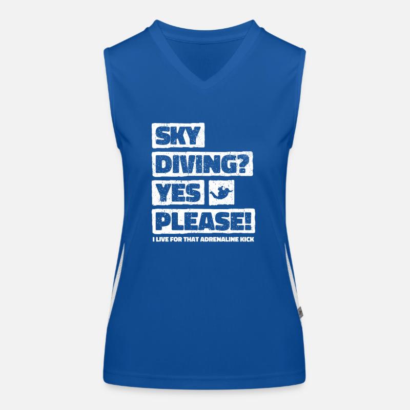 Sky Dive Fever Design. Perfektes Adrenalin-Geschenk Funktionelles Kontrast-Tank Top für Frauen
