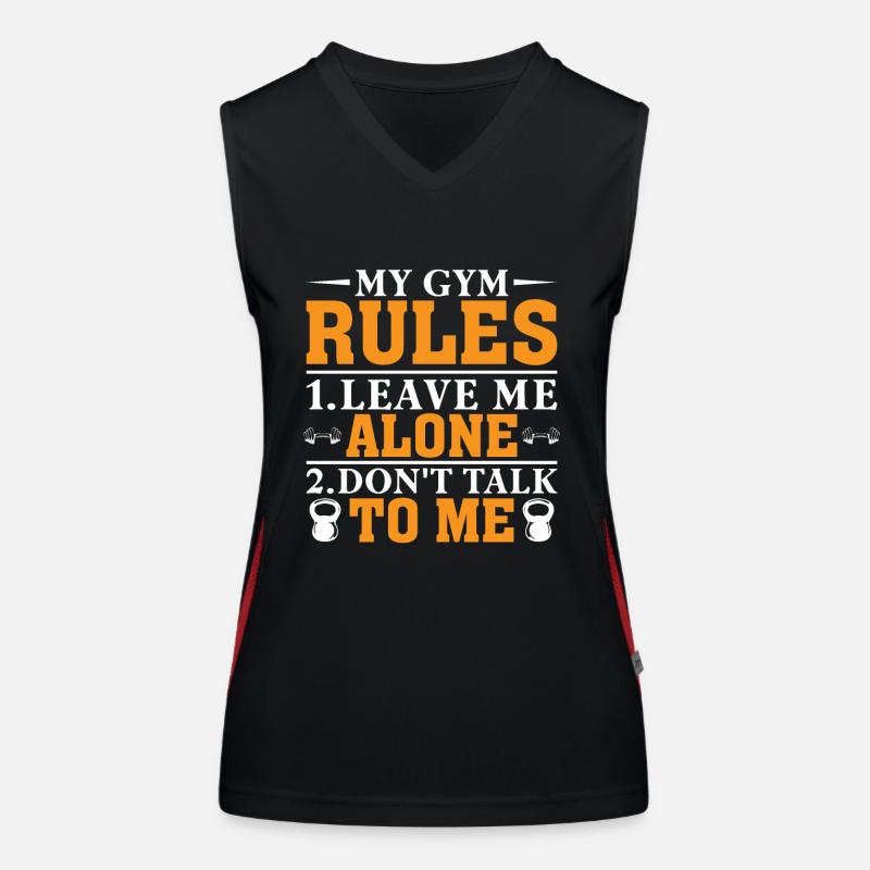 My Gym Rules 1.Leave Me Alone Women's Functional Contrast Tank Top