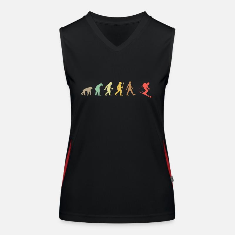 Skiing Retro Skier Evolution Ski Débardeur respirant contrasté Femme