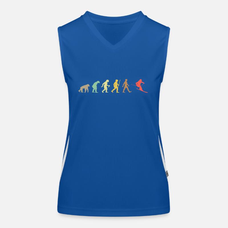 Skiing Retro Skier Evolution Ski Débardeur respirant contrasté Femme