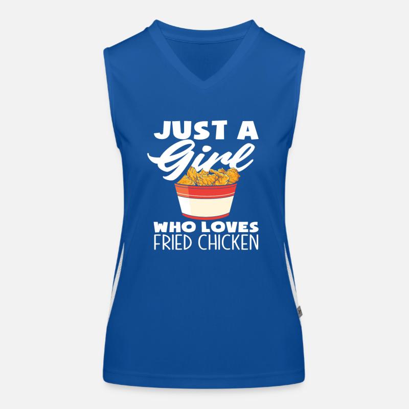 Nur Ein Mädchen Fried Chicken Liebt Funktionelles Kontrast-Tank Top für Frauen