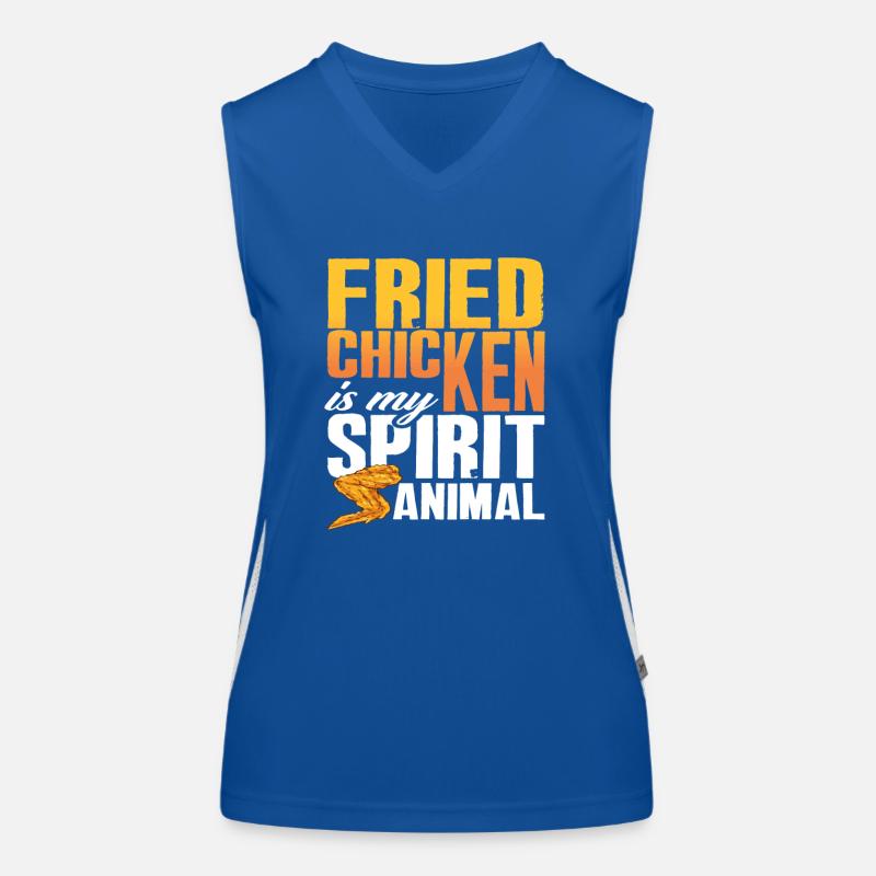 Fried Chicken Lieblingstier Geschenk Spruch Funktionelles Kontrast-Tank Top für Frauen