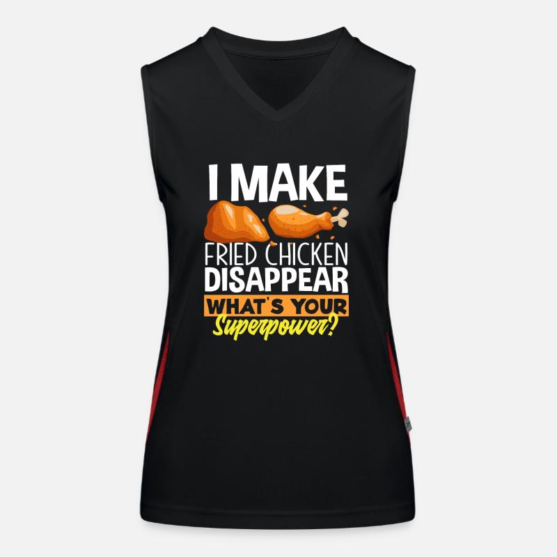 Fried Chicken Superpower Women's Functional Contrast Tank Top