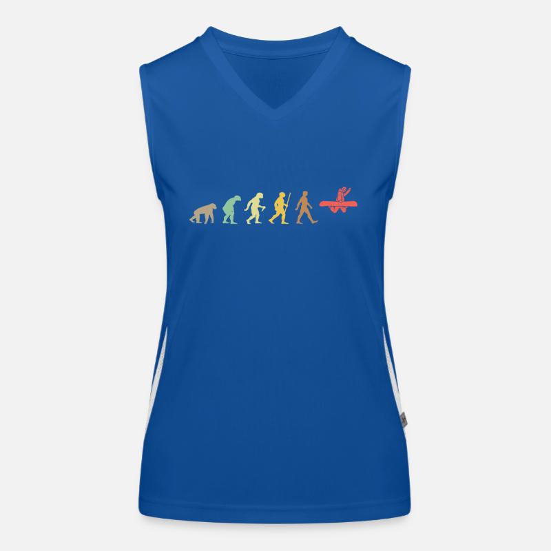 Snowboarden Retro Snowboard Evolution Snowboarder Funktionelles Kontrast-Tank Top für Frauen