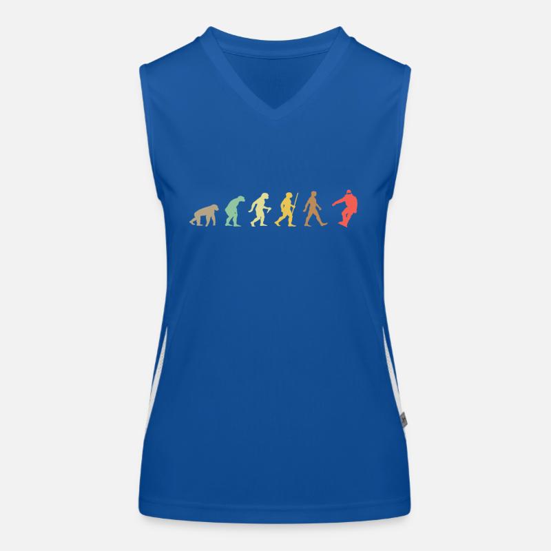 Snowboarding Retro Snowboard Evolution Snowboarder Débardeur respirant contrasté Femme