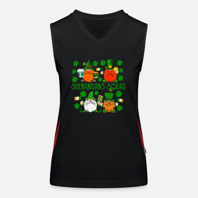 Shenanigans Squad Lucky Clover Leaf Women's Functional Contrast Tank Top