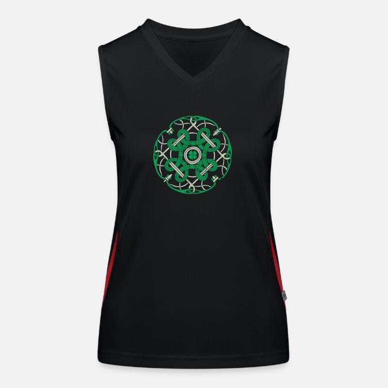 Irish Blessing Celtic Knot 4 Leaf Clover Women's Functional Contrast Tank Top