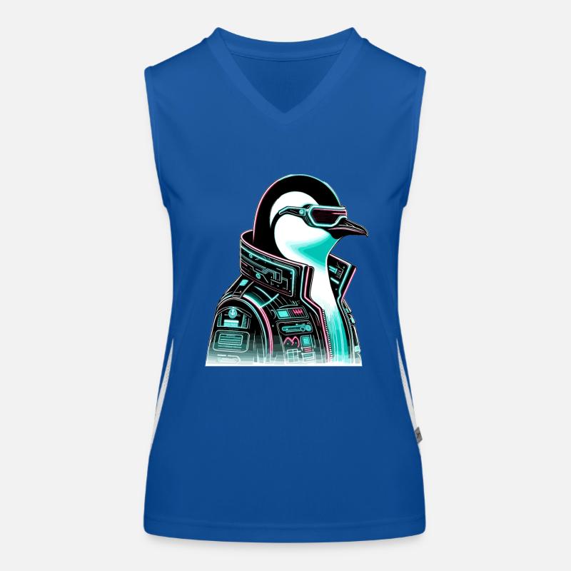 Cyberpunk Pingouin Conception graphique Débardeur respirant contrasté Femme