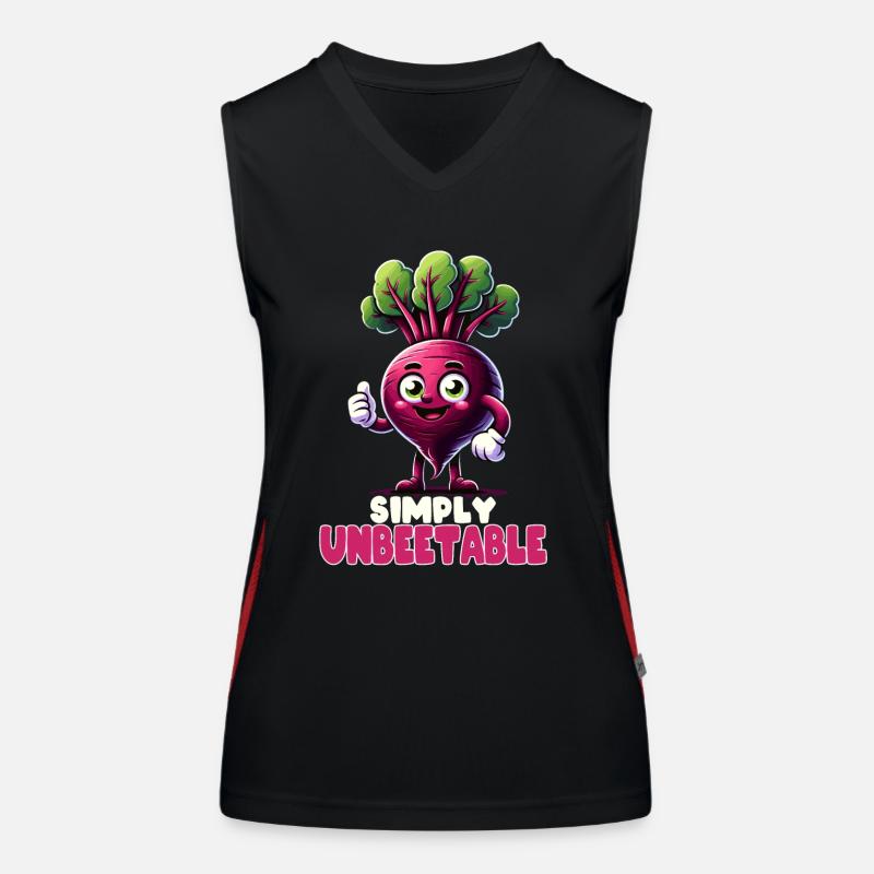 Betteraves Betteraves Vegan Simply Unbeetable Veggie Débardeur respirant contrasté Femme