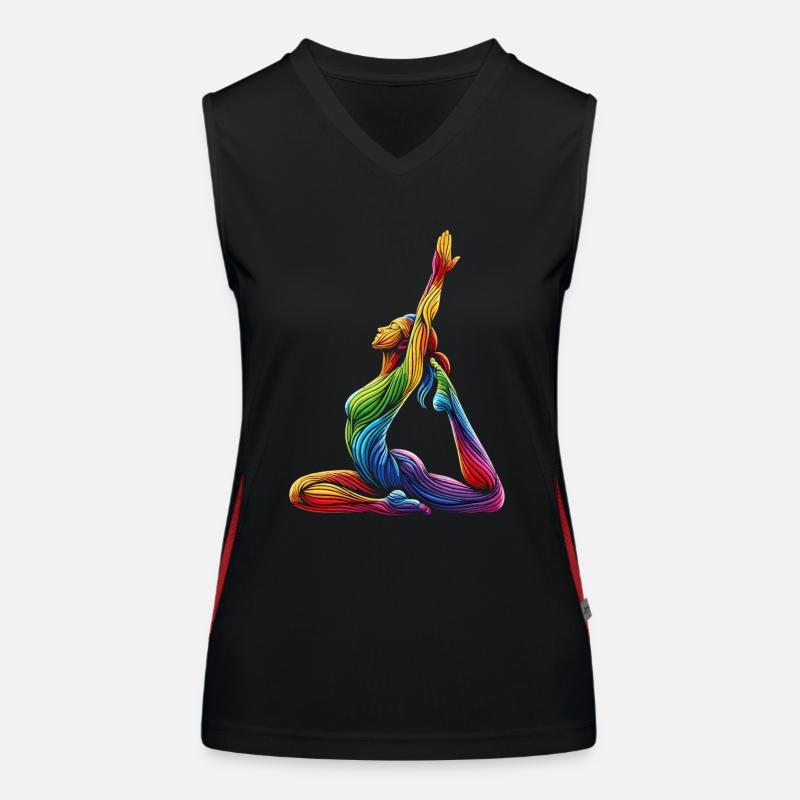 Yoga Regenbogen Funktionelles Kontrast-Tank Top für Frauen