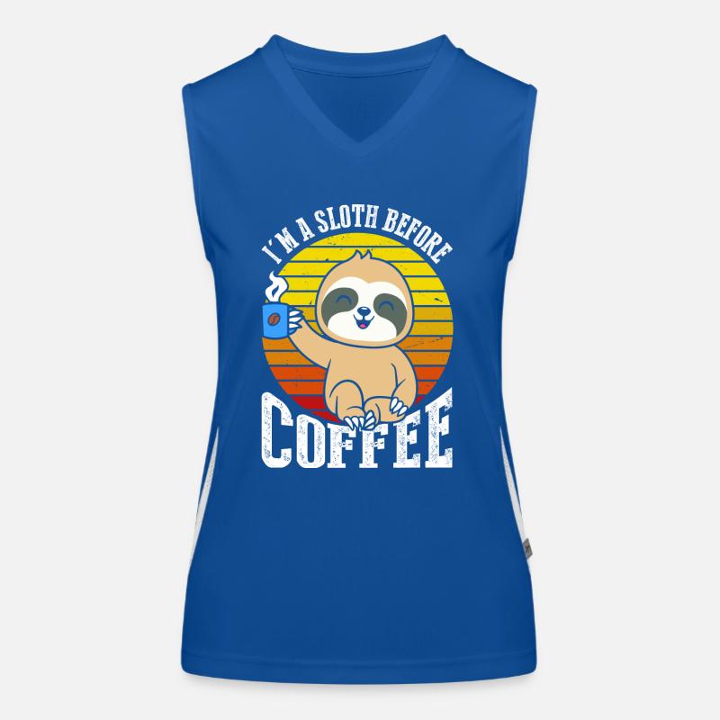 Ich Bin Ein Faultier Vor Dem Kaffee Im Retro Funktionelles Kontrast-Tank Top für Frauen