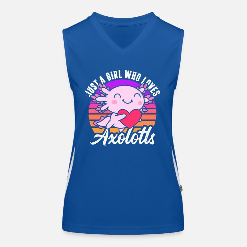 Nur Ein Mädchen, Das Axolotls In Retro Liebt Funktionelles Kontrast-Tank Top für Frauen