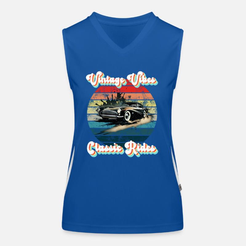 Vintage Vibes, Classic Rides Women's Functional Contrast Tank Top