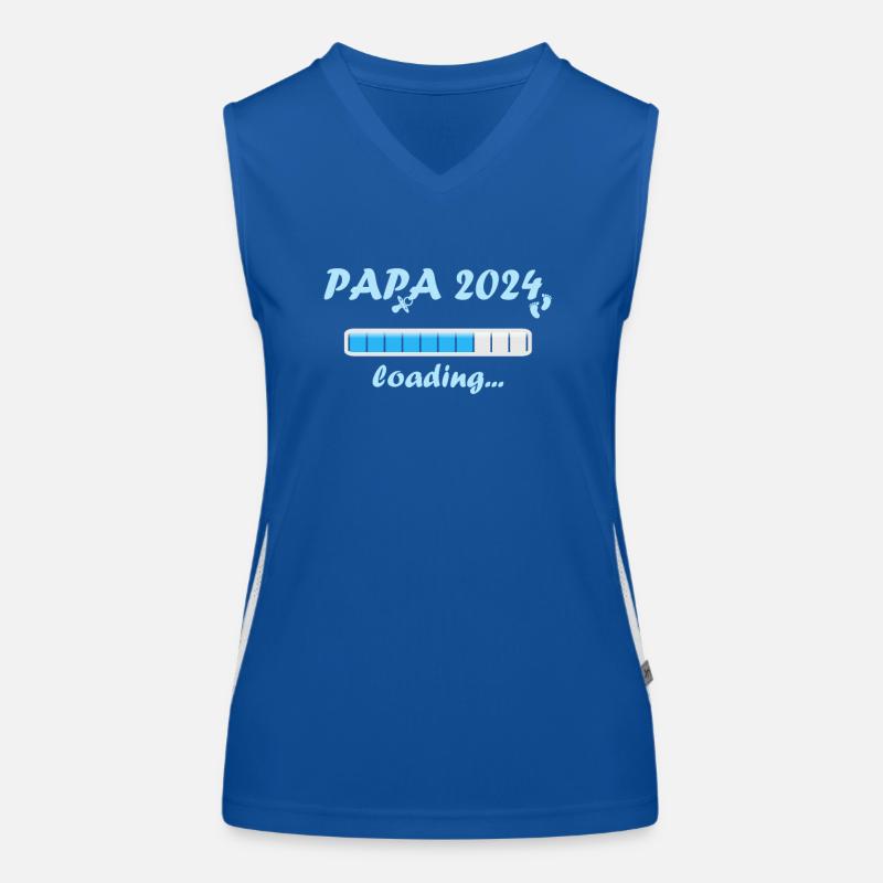 Papa 2024 Loading Vaterschaft Vater Werden Dad Funktionelles Kontrast-Tank Top für Frauen