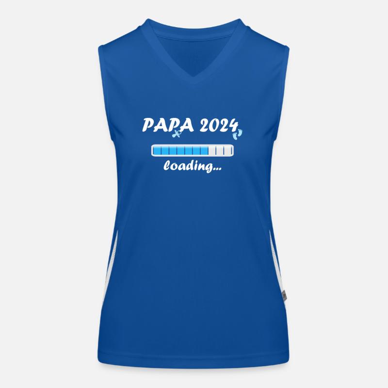 Papa 2024 Loading Vaterschaft Vater Werden Dad Funktionelles Kontrast-Tank Top für Frauen