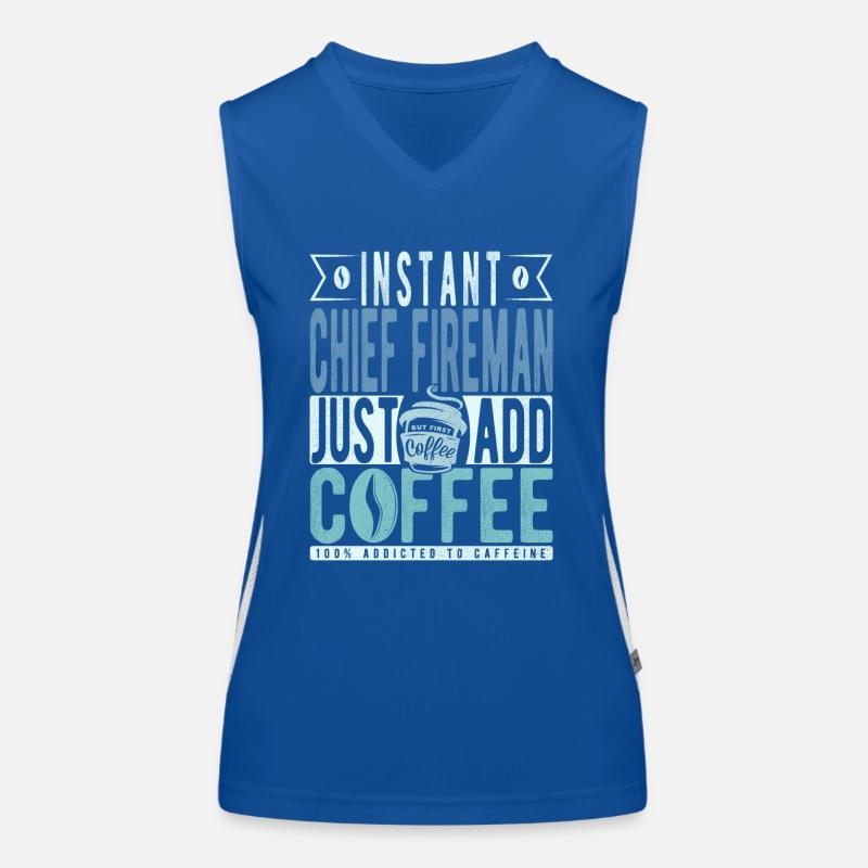 Pompier en chef instantané Il suffit d’ajouter du café Débardeur respirant contrasté Femme