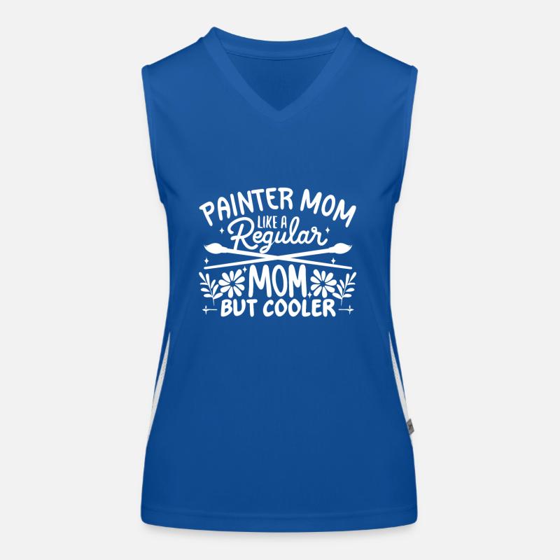 Painter Mom like a regular dad but cooler Funktionelles Kontrast-Tank Top für Frauen