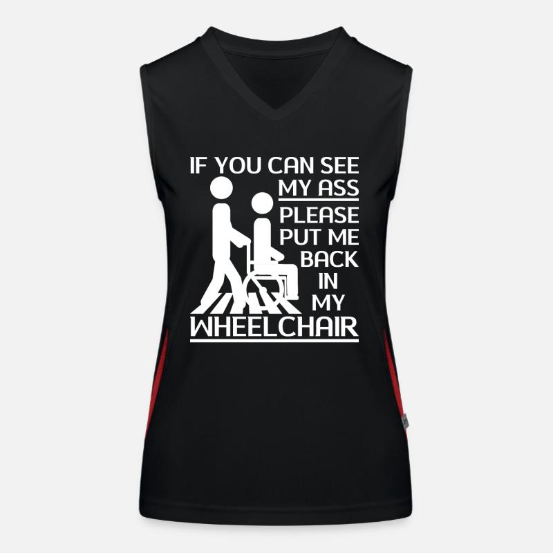 Amputation Überlebende Behinderten Rollstuhlkostüm Funktionelles Kontrast-Tank Top für Frauen