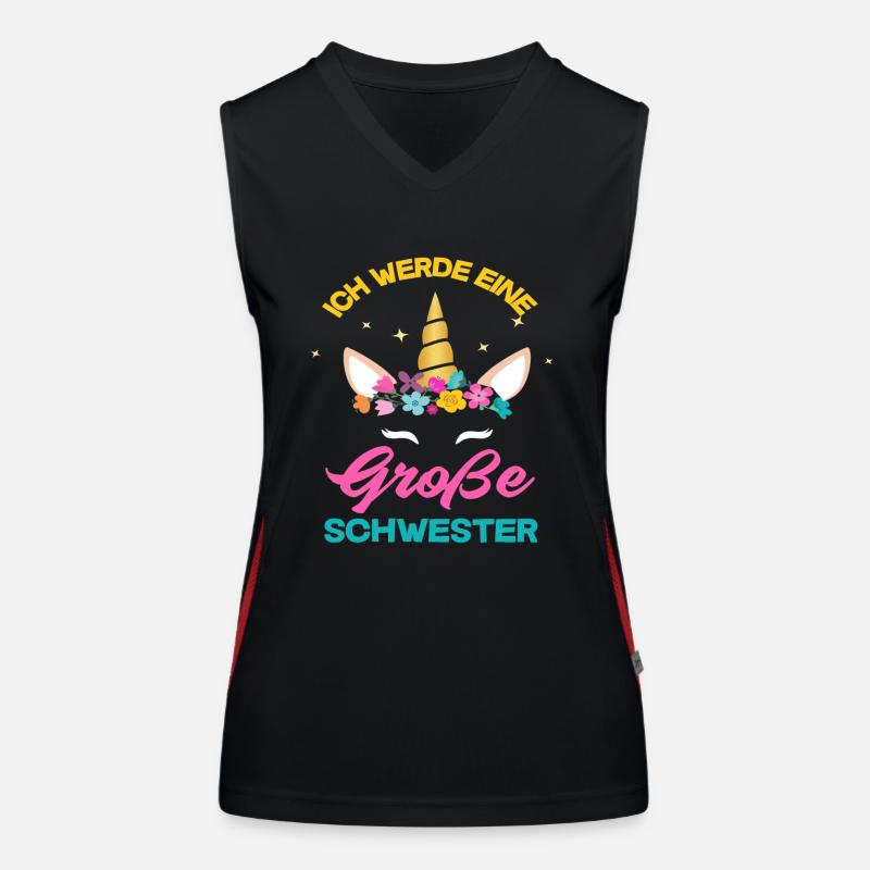 Einhorn Ich werde eine große Schwester Funktionelles Kontrast-Tank Top für Frauen