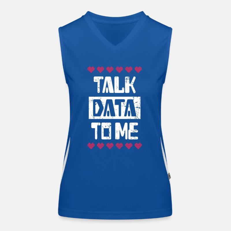 Sprechen Sie mit mir über Daten IT-Datenwissenschaftler Geschenk Funktionelles Kontrast-Tank Top für Frauen
