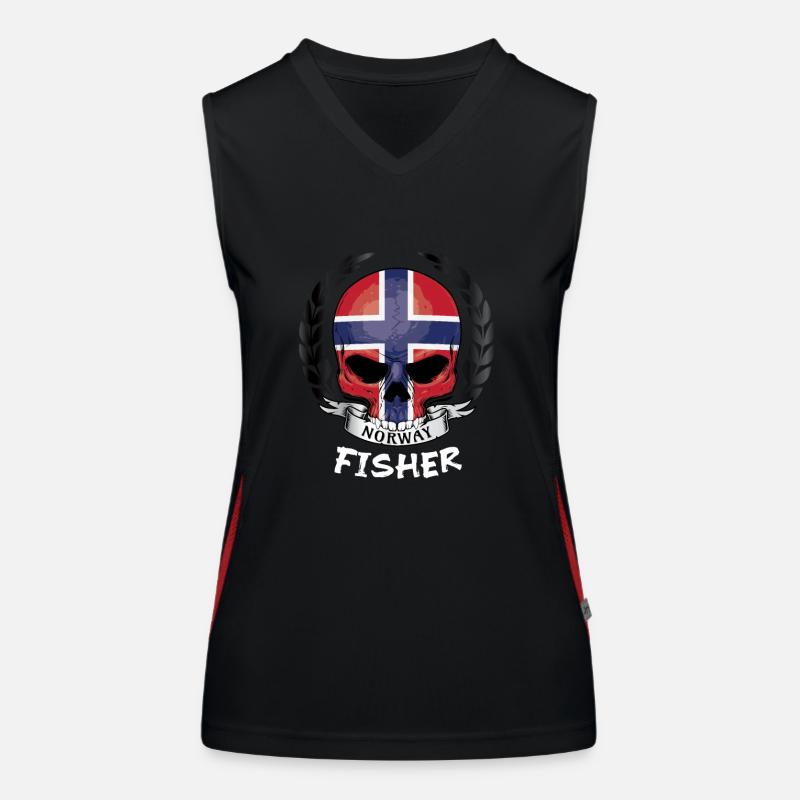 Fischer Angler in Norwegen Funktionelles Kontrast-Tank Top für Frauen