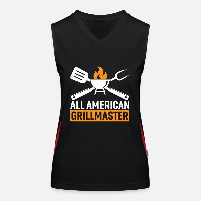 All American Grillmaster Funktionelles Kontrast-Tank Top für Frauen