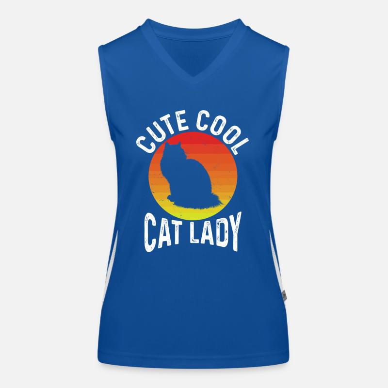 Mignonne Cool Cat Lady Débardeur respirant contrasté Femme
