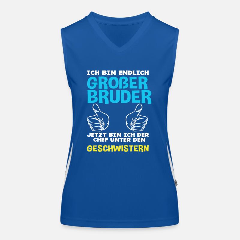 Ich Bin Endlich Großer Bruder Geschenk Sohn Funktionelles Kontrast-Tank Top für Frauen