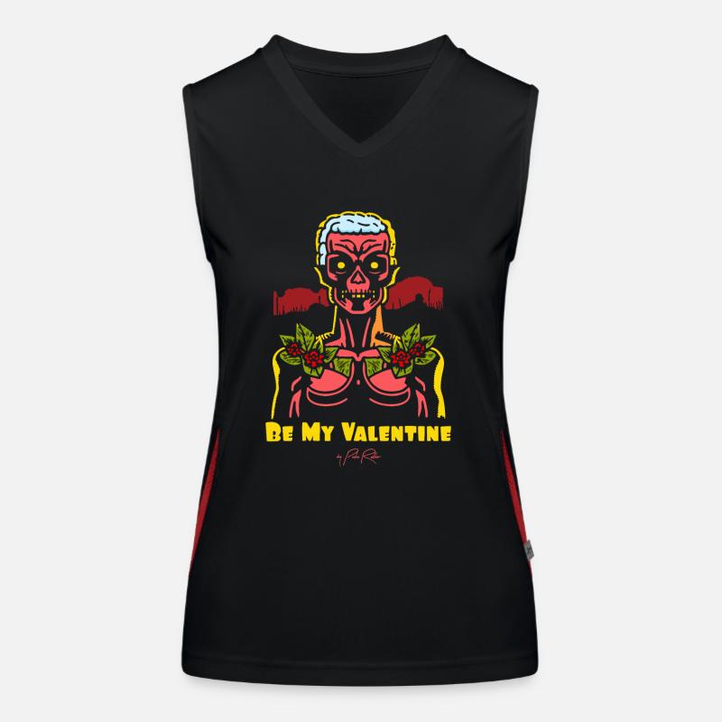 Sei mein Valentine: Ein Pop Art Farben Zombie Funktionelles Kontrast-Tank Top für Frauen