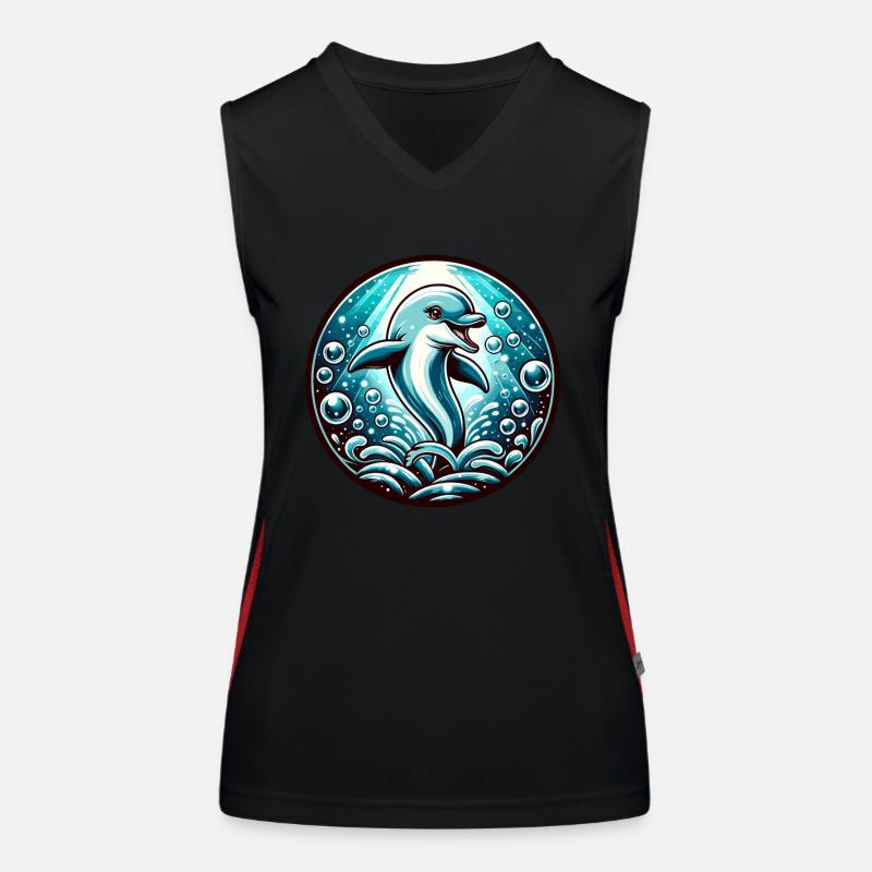 Delfin-Ozean Funktionelles Kontrast-Tank Top für Frauen