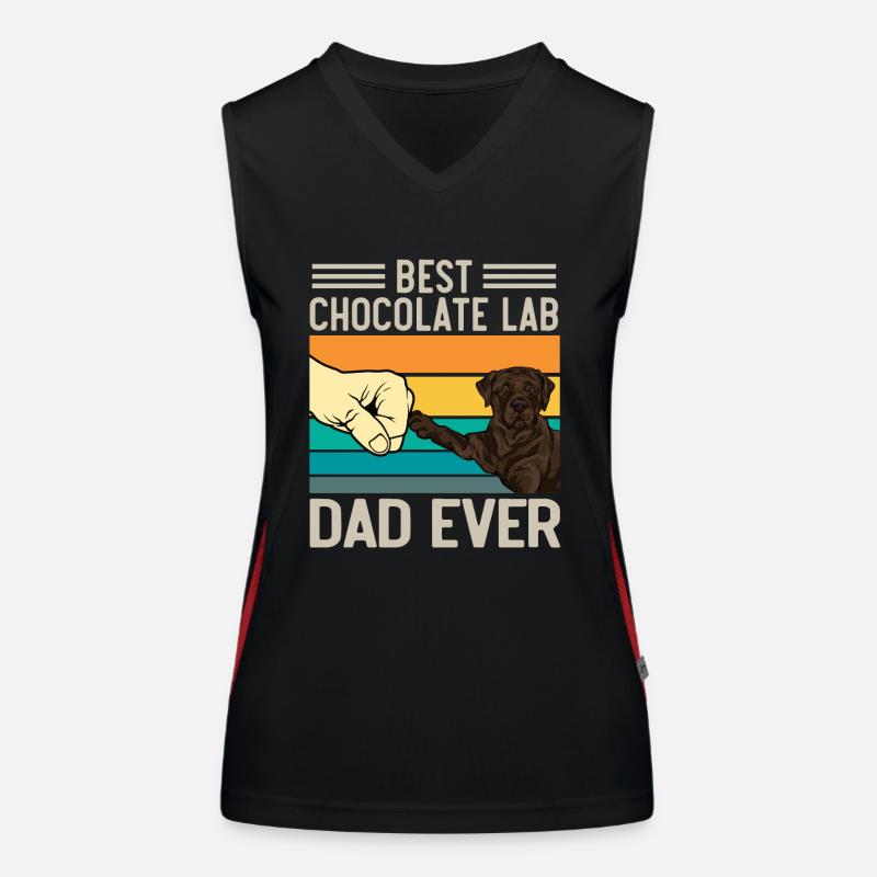 Chien Labrador Retriever chocolat Débardeur respirant contrasté Femme