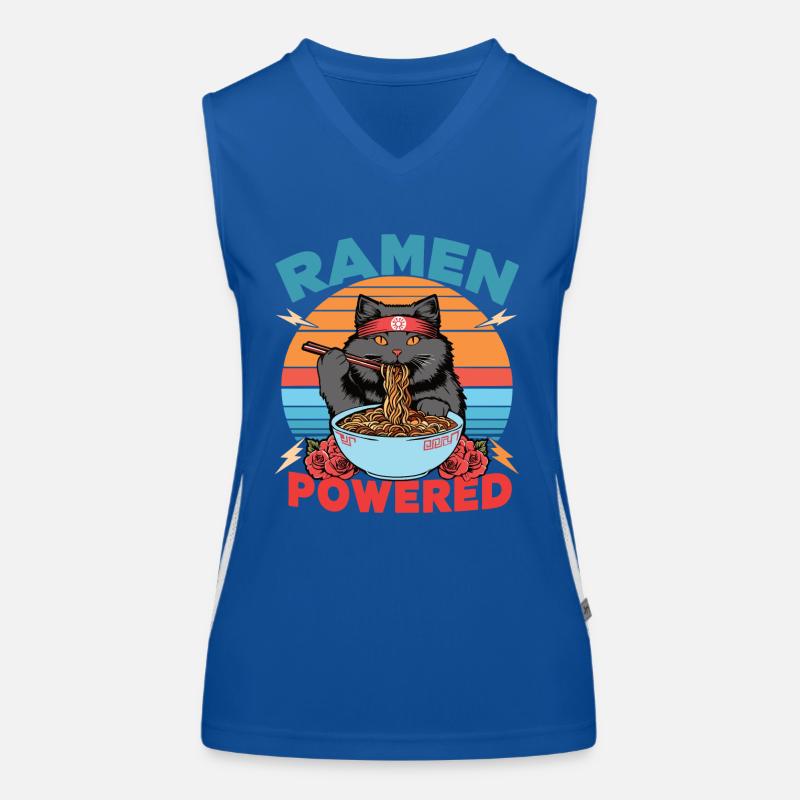 Ramen Powered Cat , bunt Funktionelles Kontrast-Tank Top für Frauen