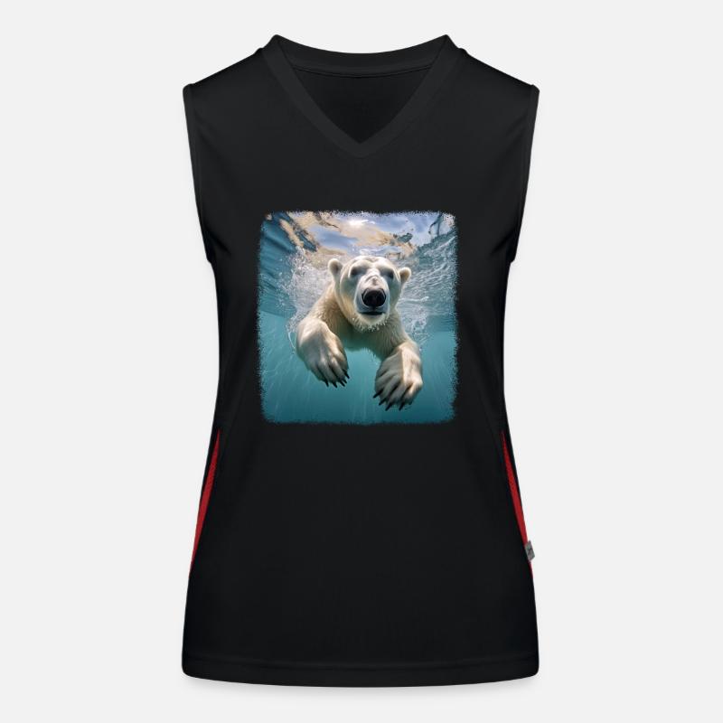 Eisbären realistic Eisbär Funktionelles Kontrast-Tank Top für Frauen