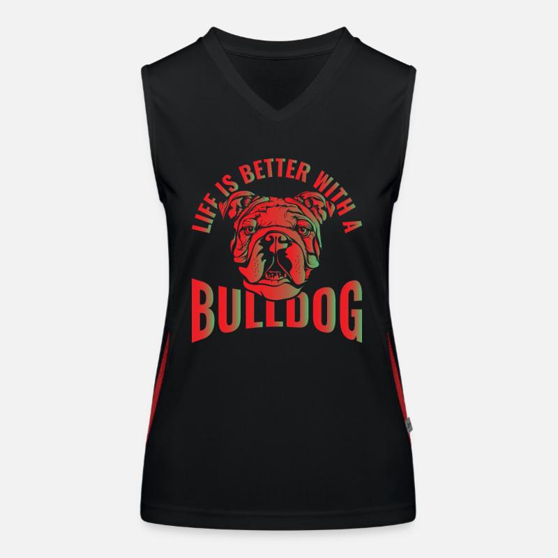 Das Leben ist besser mit einem Bulldoggen Funktionelles Kontrast-Tank Top für Frauen