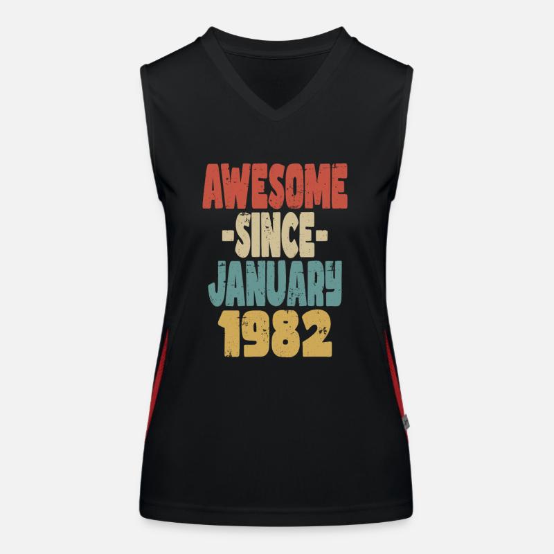 Awesome January 1982 Women's Functional Contrast Tank Top