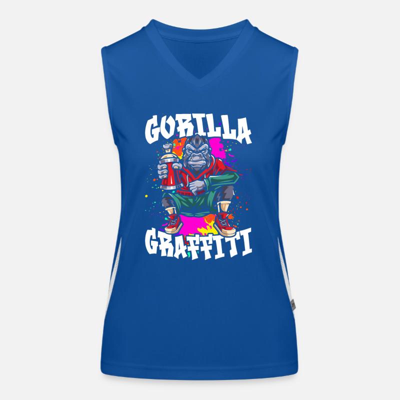 Gorilla-Graffiti Funktionelles Kontrast-Tank Top für Frauen