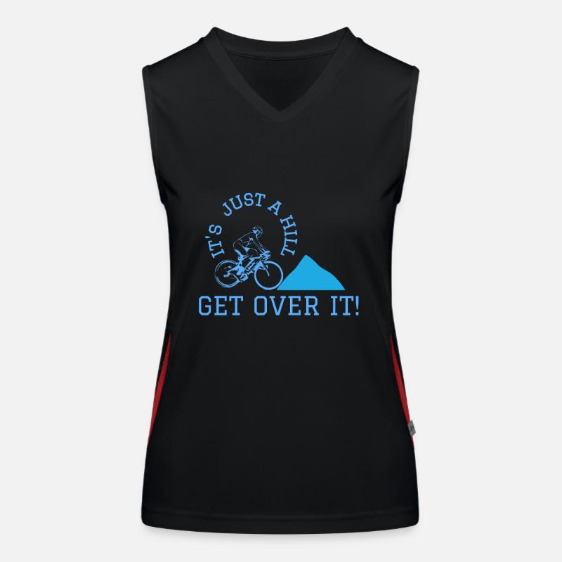 its just a hill get over it - Women's Functional Contrast Tank Top - black/red