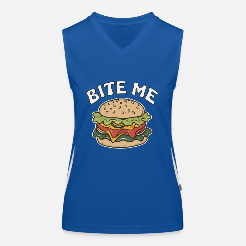 BURGER BITE ME Funktionelles Kontrast-Tank Top für Frauen