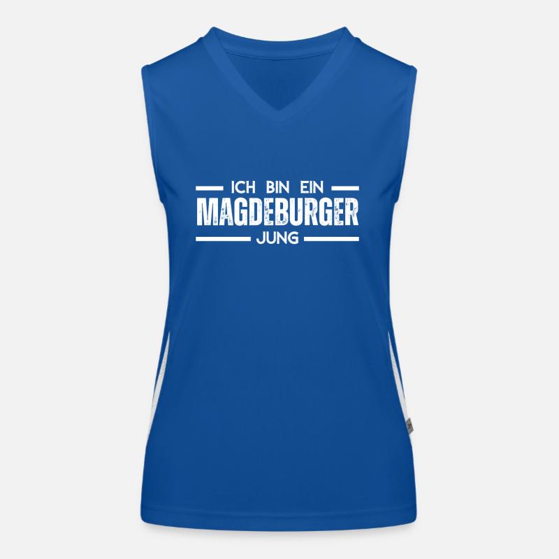 Ich bin ein Magdeburger Jung Funktionelles Kontrast-Tank Top für Frauen