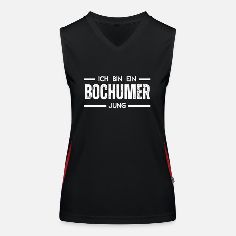 Ich bin ein Bochumer Jung Funktionelles Kontrast-Tank Top für Frauen