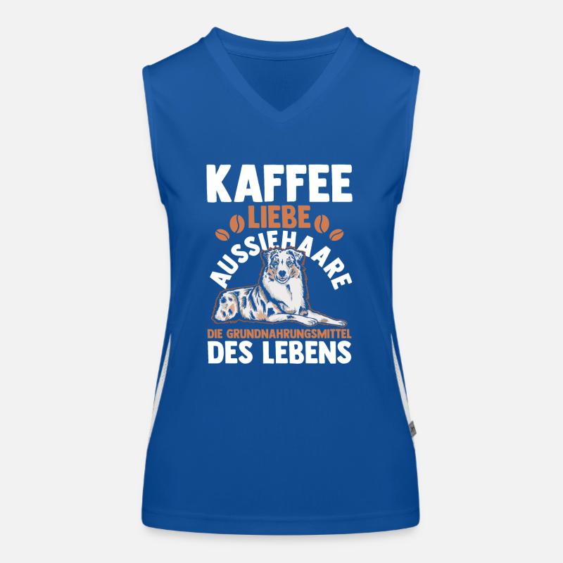 Kaffee Australian Shepherd Hund Aussie Funktionelles Kontrast-Tank Top für Frauen