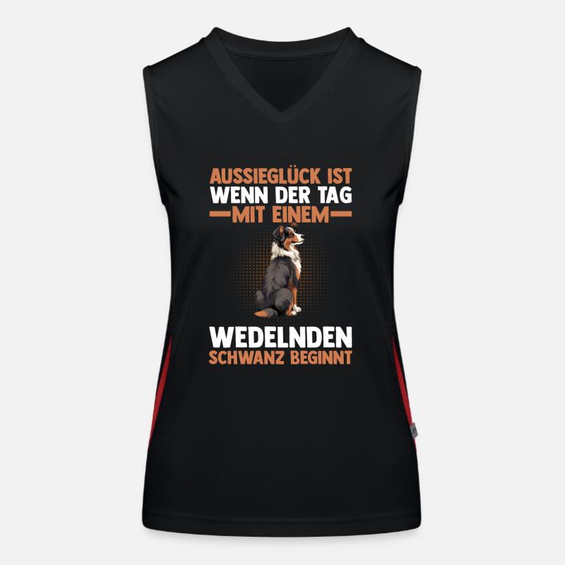 Australian Shepherd Hund Aussie Funktionelles Kontrast-Tank Top für Frauen