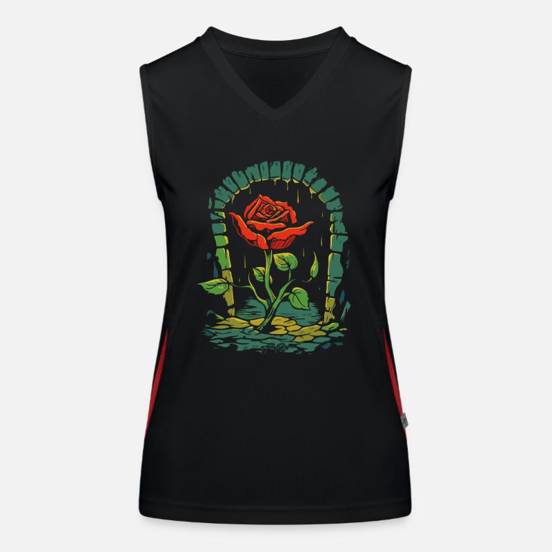 Une fleur de Donjon Roses Débardeur respirant contrasté Femme
