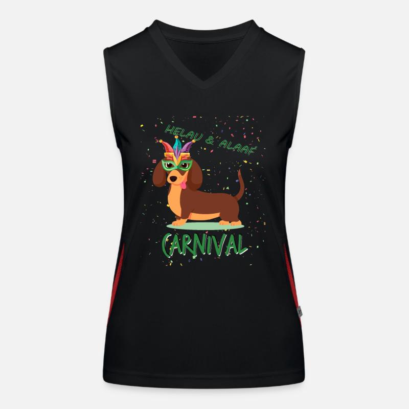 Teckel, Carnaval, Carnaval, Helau, Alaaf Débardeur respirant contrasté Femme