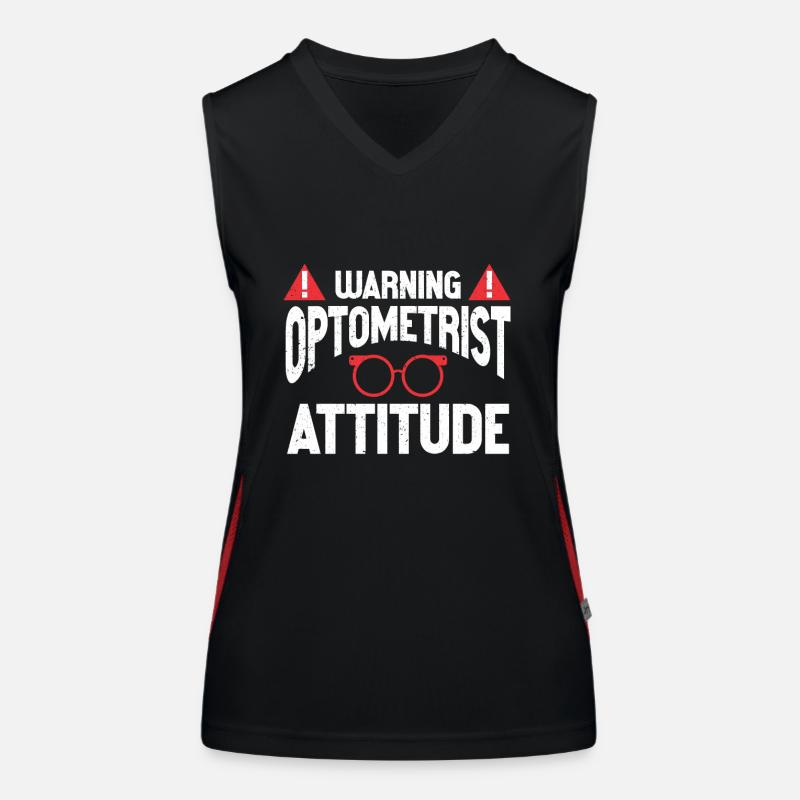 Optometrist Optiker Optometrie Funktionelles Kontrast-Tank Top für Frauen