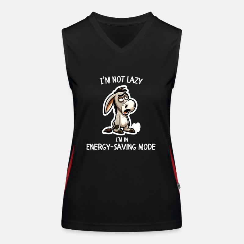 Lazy Donkey Energy-Saving Mode - Women's Functional Contrast Tank Top - black/red